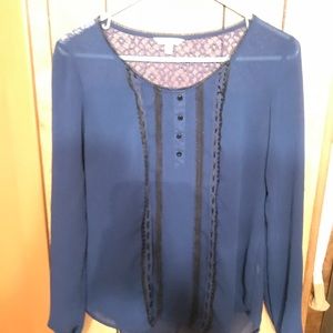 Blue and black blouse
